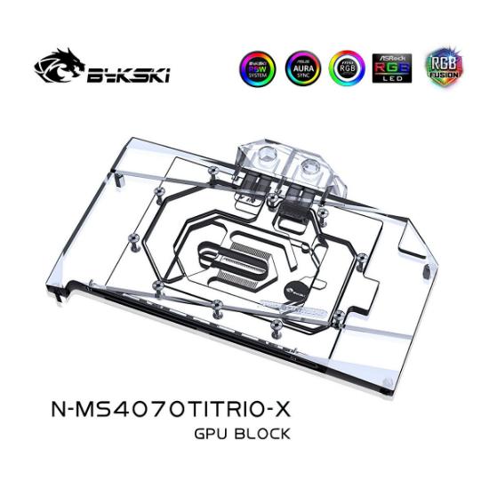 Picture of Bykski GPU Water Cooling Block for MSI RTX4070Ti SUPRIM X 12G N-MS4070TITRIO-X