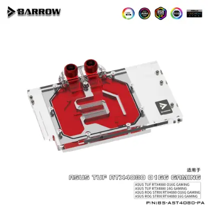 Picture of Barrow Water Cooling GPU Block for ASUS ROG TUF 4080 BS-AST4080-PA