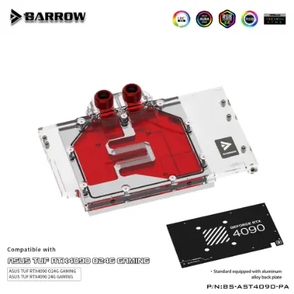 Picture of Barrow Full Cover Water Cooling GPU Block for ASUS TUF 4090 BS-AST4090-PA