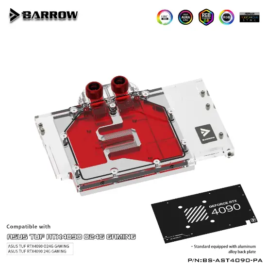 Picture of Barrow Full Cover Water Cooling GPU Block for ASUS TUF 4090 BS-AST4090-PA